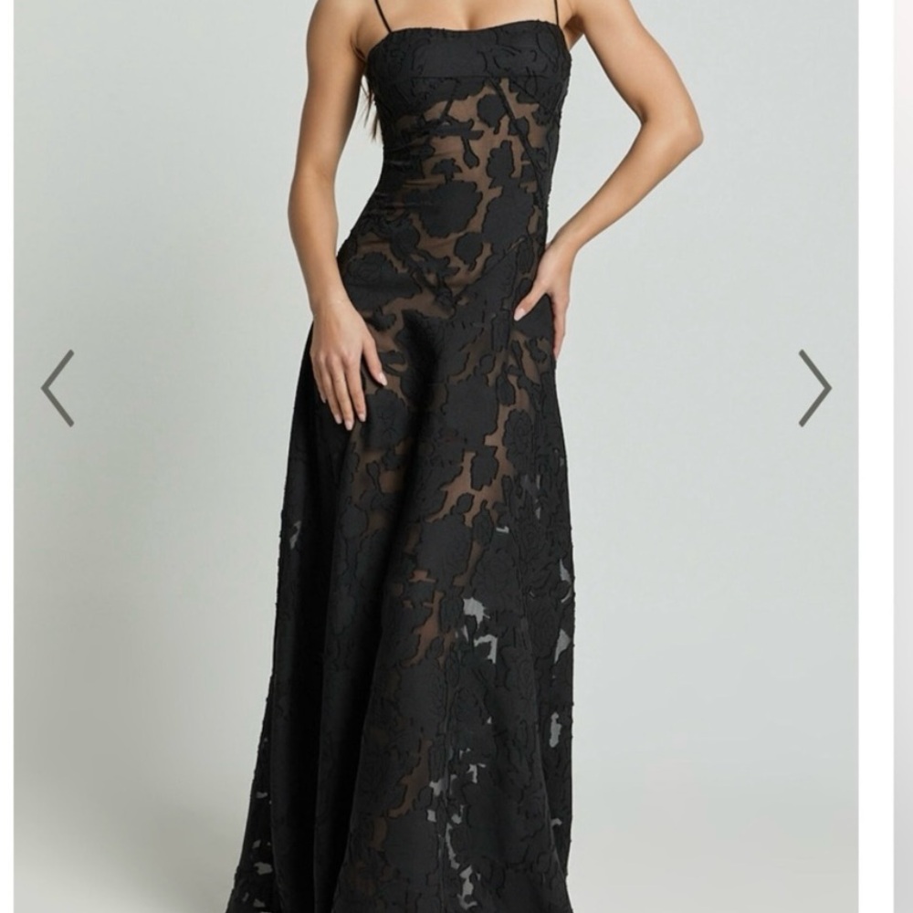 NWT! Showpo Black Lace Lily Evening Gown